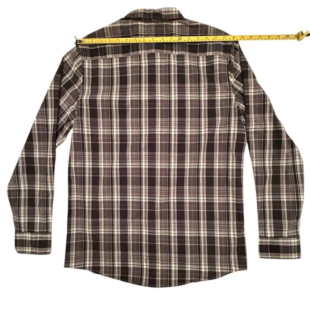 Lee Black White Grey Plaid Men’s Size M Long Sleeve Button Up Casual Shirt - Picture 9 of 16